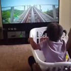Dad making homemade rollercoaster