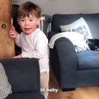 This kid meeting his newborn sister for the first time