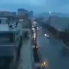 Car being struck by lighting