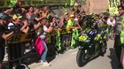 Vale paying homage to his hometown Tavullia on his way to Misano.