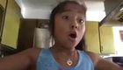 Making milkshakes with her little sister...